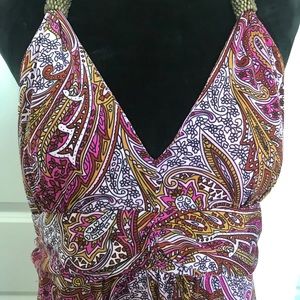 DNLA Sport Paisley Maxi Halter Dress